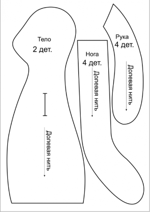 Выкройка мягкая игрушку сплюшка Зайчик